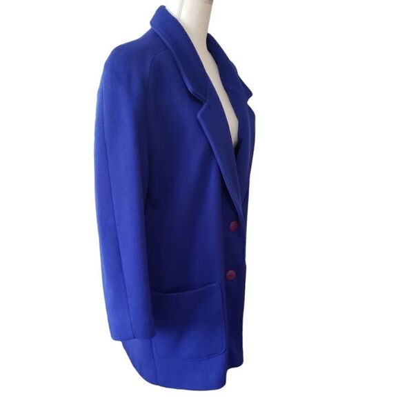 Braefair Vintage Royal Blue 💯% Pure Wool Coat Sz 9/10 ILGWU - Picture 3 of 14